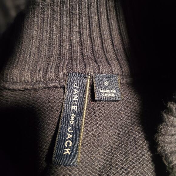 Janie & Jack Size 8 Reindeer Sweater Shawl Neck Cardigan Holiday Winter Preppy - Picture 4 of 8